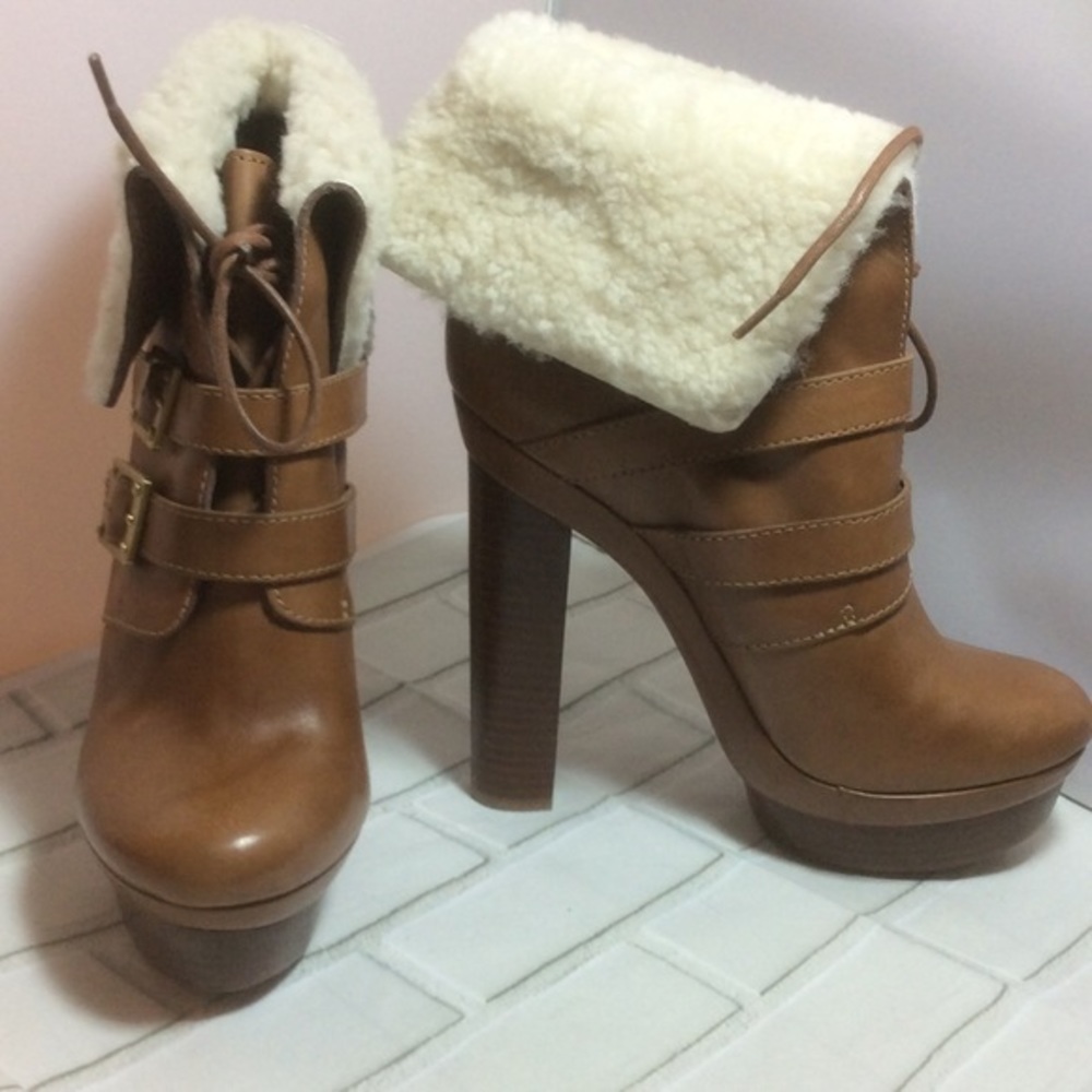 NWOT Rachel Zoe Piper Shearling Bootie Tan Sz 8.5